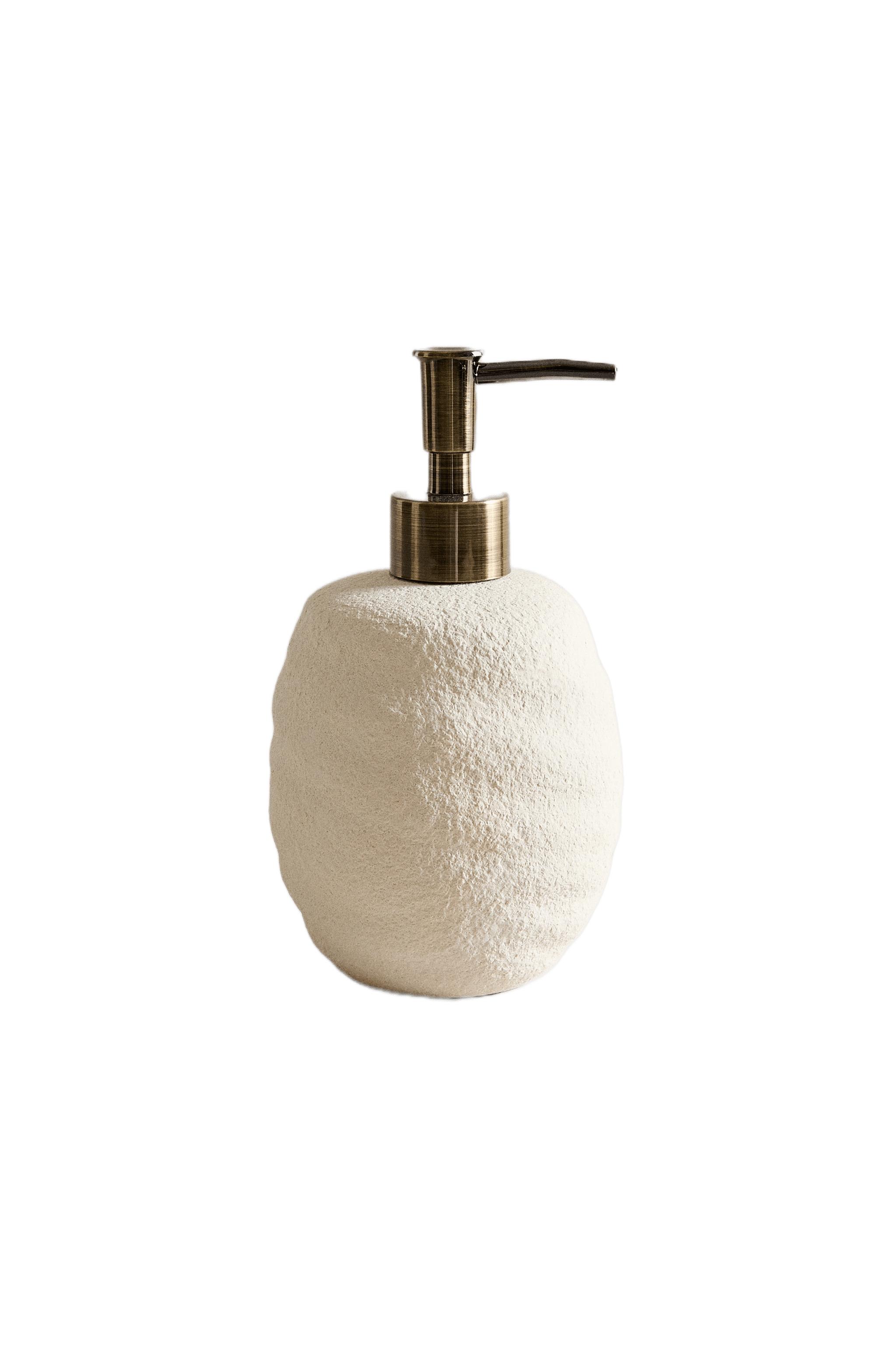 TEXTURED CERAMIC SOAP DISPENSER